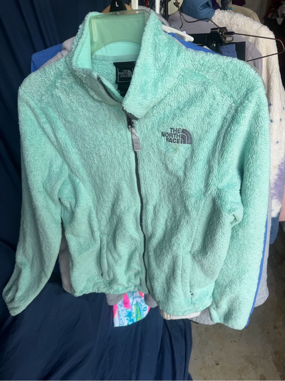 The North Face Mint Green Plush Fleece Zip Jacket